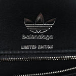 X ADIDAS Shiny Box Calfskin Small Hourglass Top Handle Bag Black White