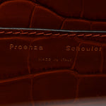 Calfskin Crocodile Embossed Small Pipe Bag Chestnut
