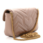 Calfskin Matelasse Super Mini GG Marmont Shoulder Bag Porcelain Rose