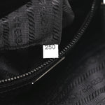 Re-Nylon Vela Saffiano Pocket Double Zip Shoulder Bag Black