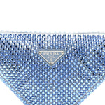Satin Crystal Triangle Pouch Celeste