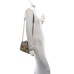 Monogram Azalea Calfskin Matelasse Diagonal Mini GG Marmont Top Handle Shoulder Bag Beige Ebony Black