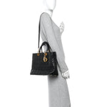 Lambskin Cannage Large Lady Dior Black
