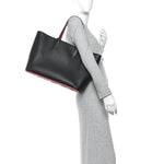 Calfskin Spikes East West Cabata Tote Black