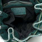 Metallic Calfskin Marti Backpack Bag Light Blue Rhodium Hardware