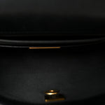 Shiny Lambskin Quilted Small Single Flap Black
