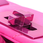 Nappa Lacquer Monochrome Small Roman Stud Shoulder Bag Pink PP