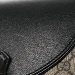 GG Supreme Monogram Calfskin Small Padlock Messenger Shoulder Bag Beige Black Cuir