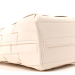 Smooth Calfskin Odita Mini Modern Lattice Bucket Bag Off White
