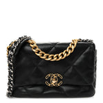 Lambskin Quilted Medium Chanel 19 Flap Black