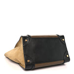 Satin Calfskin Suede Mini Tri-Color Luggage Olive