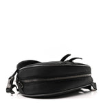 X Sacai Grained Calfskin Technical Fabric Mens Saddle Bag Black