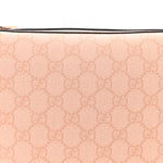 GG Supreme Monogram Textured Calfskin Web Super Mini Ophidia Shoulder Bag Pink