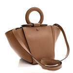 Silky Calfskin Mini Rider's Top Handle Bag Teak