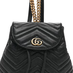 Calfskin Matelasse GG Marmont Flap Backpack Black