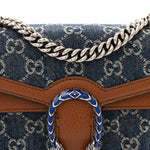 New Denim GG Monogram Dollar Calfskin Enamel Mini Dionysus Shoulder Bag Blue Tea Cuir Epilog Electric Blue