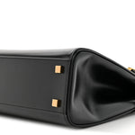 Smooth Calfskin Manhattan Top Handle Black
