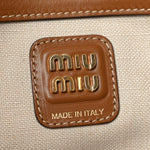 Velluto Righe Large Beau Top Handle Bag Cannella