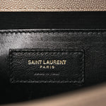 Grain De Poudre Textured Mixed Matelasse Medium Triquilt Monogram Satchel Dark Beige