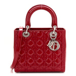 Patent Cannage Medium Lady Dior Red