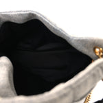 Denim Quilted Medium Loulou Puffer Monogram Chain Satchel Azur