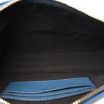 Denim Effect Fabric Jacquard FF Baguette Pouch Blue