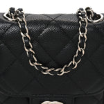 Caviar Quilted Classic Phone Holder Black