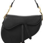 Grained Calfskin Saddle Bag Black