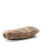 Suede Buffalo Horn Mombasa Hobo Beige