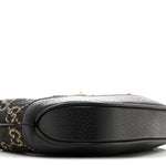 Jacquard Black Denim GG Monogram Textured Dollar Calfskin Mini Jackie 1961 Hobo Black Ivory