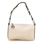 Sakai Be Green Calfskin Diagonal Stitched Mini Blondie Barrel Shoulder Bag Mystic White