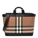 IP Check Nylon Calfskin Ormond Tote Bag Taupe Brown