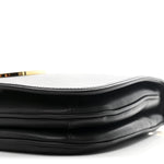 Roxy Calfskin Web Medium Studded Blondie Shoulder Flap Bag Black