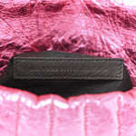 Metallized Crushed Calfskin Quilted Small Monaco Shoulder Bag Pink