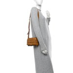 Nappa Maxi Intreccio Small Padded Cassette Crossbody Bag Camel