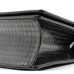 Metallic Patent Micro-Cannage Medium Diorama Flap Bag Onyx Black