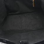 Calfskin Crocodile Embossed Greca Goddess Tote Bag Black
