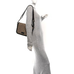Monogram Flap Messenger Bag Beige Dark Brown