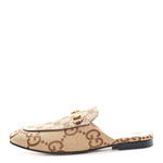 Monogram Jumbo GG Malaga Kid Womens Princetown Slippers 38.5 Camel Ebony New Acero Beige