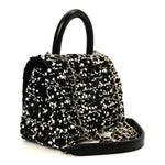 Lambskin Sequin Beaded Extra Mini Coco Handle Flap Black White