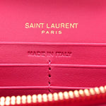 Satin Mixed Matelasse Triquilt Monogram Chain Wallet Guava