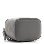 Lambskin Quilted Pearl Crush Mini Vanity Case With Chain Light Purple
