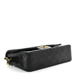 Lambskin Quilted Small Double Flap Black