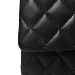 Lambskin Quilted Medium Double Flap Black