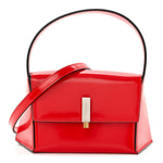 Brushed Calfskin Small Geometric Prisma Shoulder Bag Flame Red