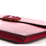 Grainy Calfskin Large Vlogo Clutch Raspberry
