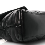 Lambskin Quilted Toy Loulou Puffer Monogram Monochrome Chain Satchel Black