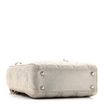 Metallic Lambskin Cannage Mini Lady Dior Silver