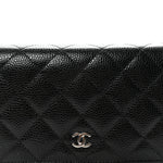 Caviar Quilted Wallet on Chain WOC Black