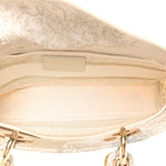 Canvas Embroidered Medium Jardin D'Hiver Lady D-Joy White Gold